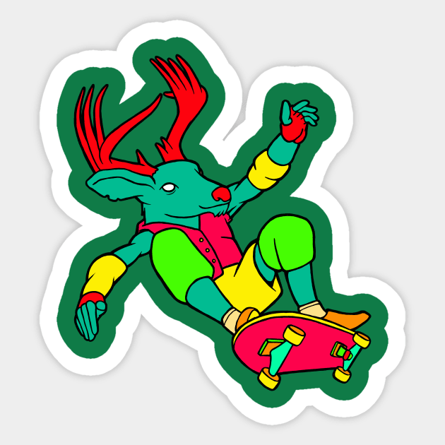 Skate Deer Sticker by Woah_Jonny